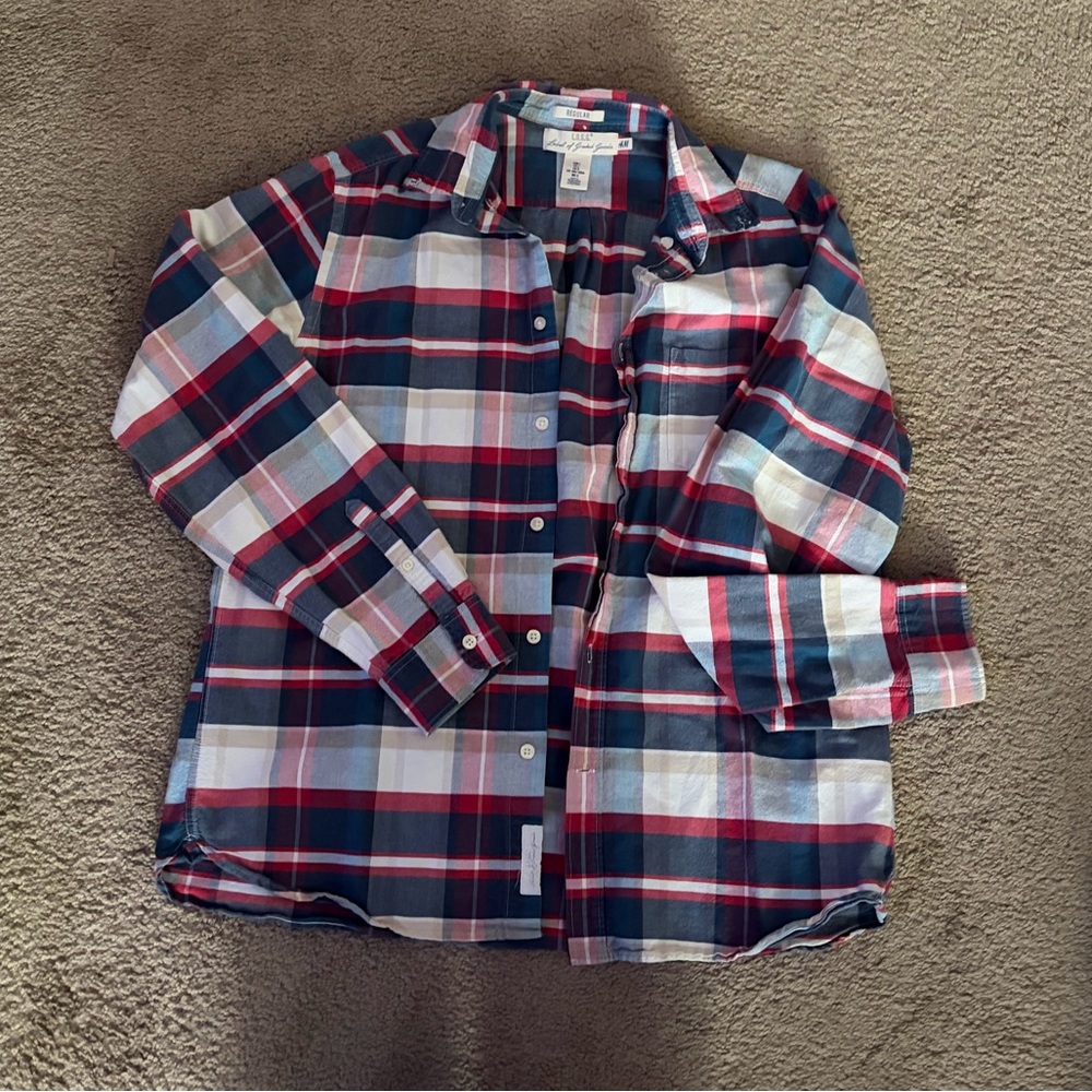 Plaid Shirt in Blue and Red